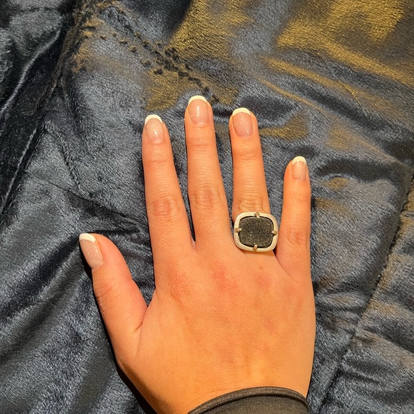 Druzy Sterling Silver Ring Stamped 950 Size 7 - Picture 3 of 5